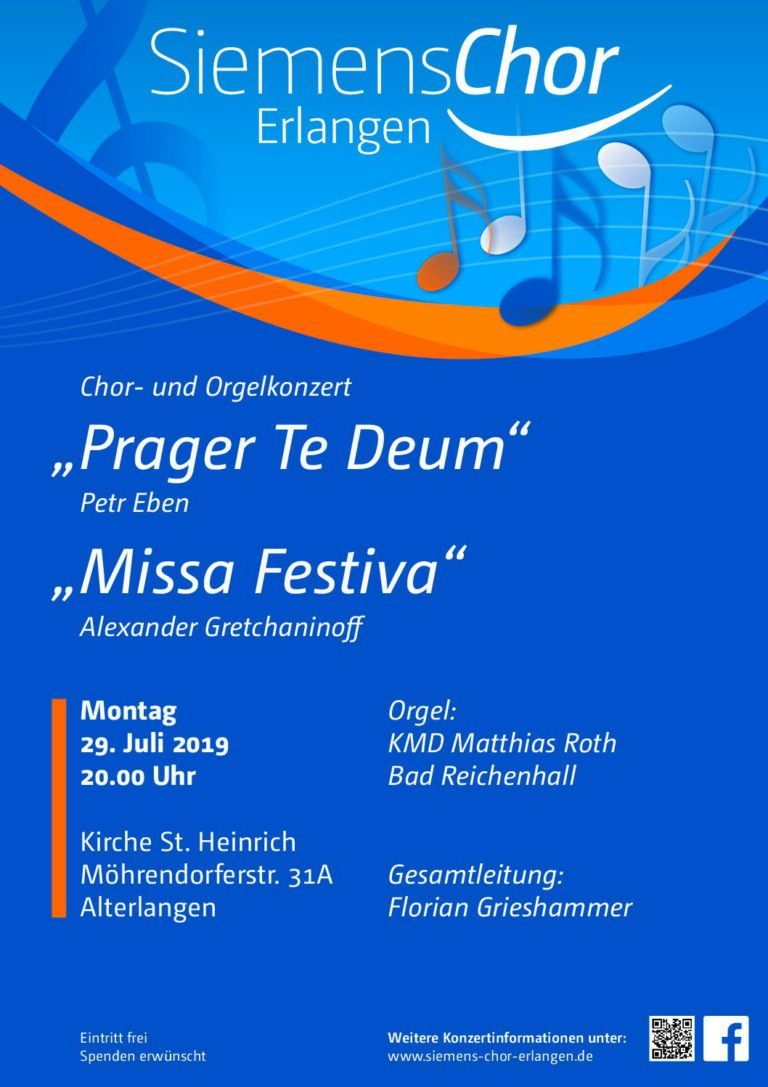 Missa Festiva (A. Gretchaninow) & Prager Te Deum (P. Eben), 29.07.2019 Erlangen, St.Heinrich